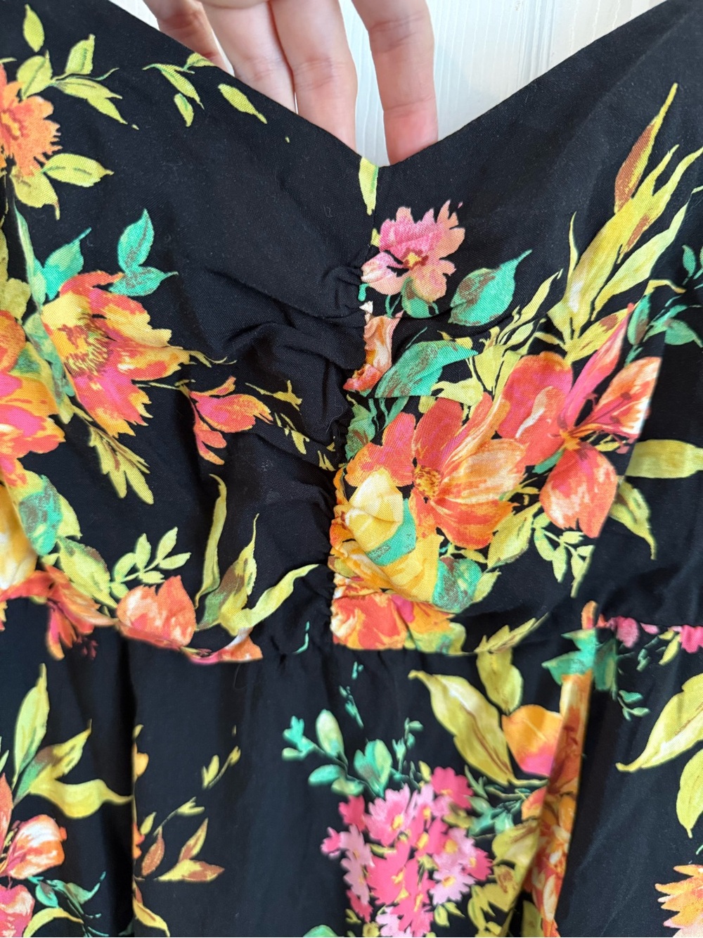 torrid Black Floral Midi Dress 00 - Picture 7 of 7